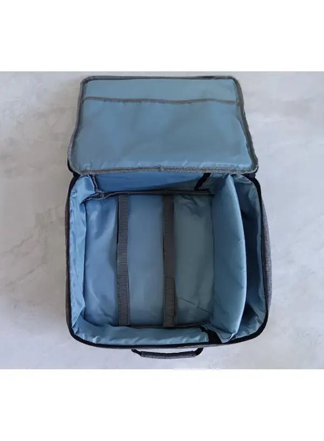 Grey Projector Storage Bag With Multi Pocket Organization Sturdy Handles Durable Portable Protective Case - Image 3